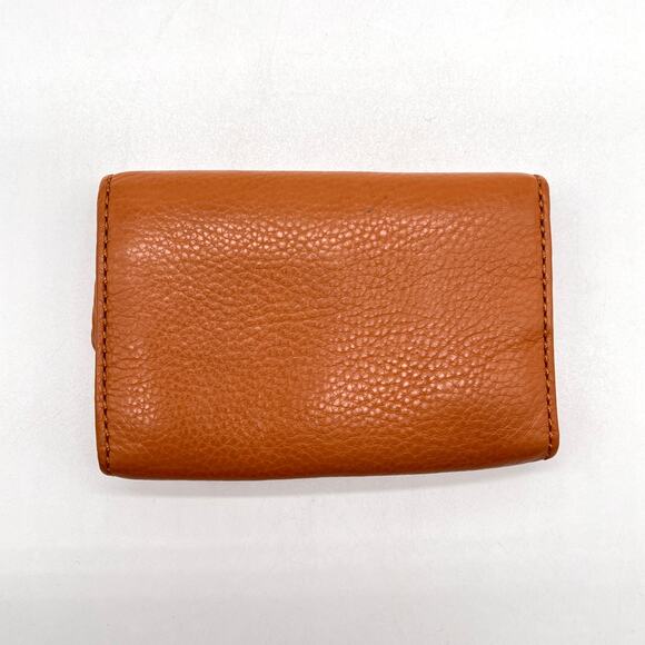 MARC JACOBS Small Leather Wallet Card Case Cognac Brown Turnlock SLG - Picture 2 of 10